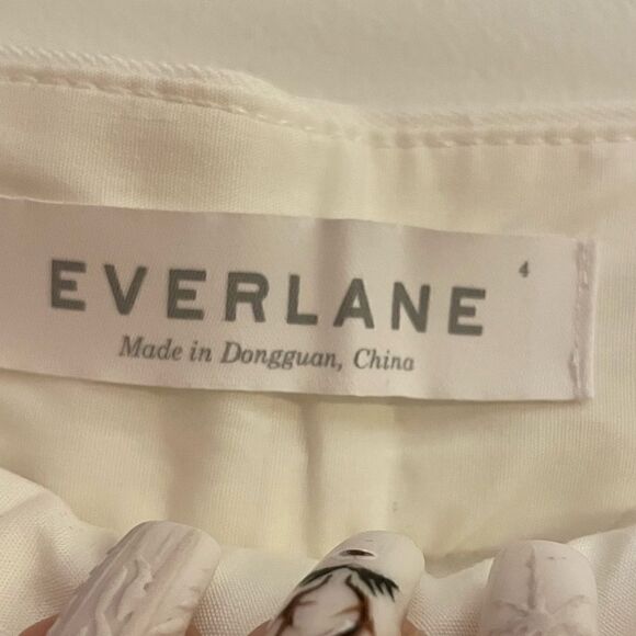 Everlane NWOT White Stretch High Waist Wide Leg Minimalist Neutral Trouser Pant - Picture 4 of 6